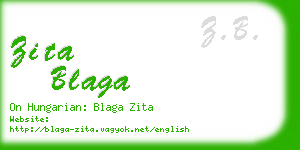 zita blaga business card